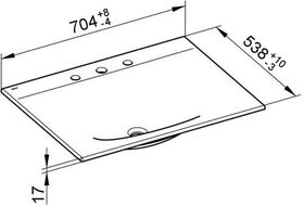 Keuco Keramik-Waschtisch EDITION 11 m 3L-Boh 704x17x538mm we KEUCO