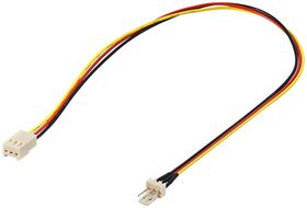 PC-Lüfter Stromkabel-Verlängerung, 3-Pin Stecker/Buchse, 0.3m- VPE: 1