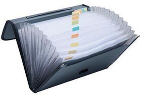 Fächertasche DIN A4 blanko Polypropylen schwarz 12 Fächer NEUTRALWARE