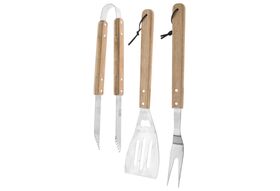 Grillset BBQ 3 tlg. 1 Pfannenwender, 1 Fleischgabel, 1 Zange