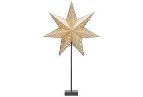 MARKSLÖJD Standleuchter Solvalla Stern 230V,Zuleitung, EIN/AUS-Schalter H:69cm Ø45cm gold