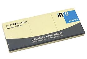 Info Notes 3x100 Blatt 50x40mm 3x 100 Blatt