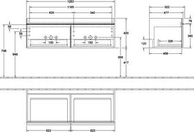 V&B Waschtischunterschrank VENTICELLO 1253x420x502mm Griff white Glossy Grey