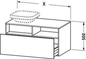 Duravit Waschtischunterbau DURASTYLE 550x1000x500mm Auss li bet-gr matt/weiß