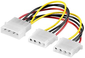 PC Y-Stromkabel/Stromadapter 5.25, 1x Stecker zu 2x Buchse, 0.16m- VPE: 1