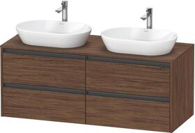 Duravit Waschtischunterbau Ketho.2 1400x568x550mm Be beids nussbaum dunkel