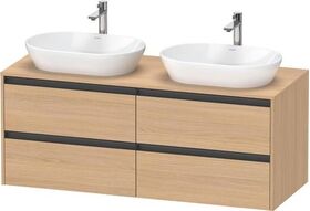 Duravit Waschtischunterbau Ketho.2 1400x568x550mm Be beidseitig eiche natur