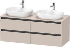 Duravit Waschtischunterbau Ketho.2 1400x568x550mm Be beidseitig taupe matt