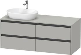 Duravit Waschtischunterbau Ketho.2 1400x568x550mm Be links betongrau matt