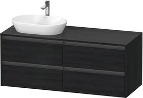 Duravit Waschtischunterbau Ketho.2 1400x568x550mm Be links eiche schwarz
