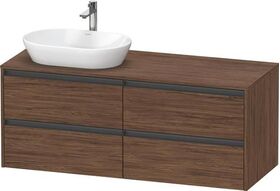 Duravit Waschtischunterbau Ketho.2 1400x568x550mm Be links nussbaum dunkel
