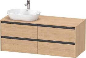 Duravit Waschtischunterbau Ketho.2 1400x568x550mm Becken links eiche natur