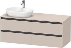 Duravit Waschtischunterbau Ketho.2 1400x568x550mm Becken links taupe matt
