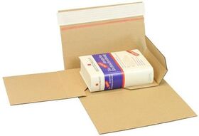 Buchverpackung Drehfix SK-Verschluss Maße 220x160x10-50mm Q.1.20 B A5 braun - VPE: 50