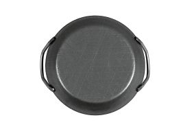 TURK Servierpfanne schmiedeeisern mit 2 Griffen Ø24cm mit extra hohem Rand schwarz