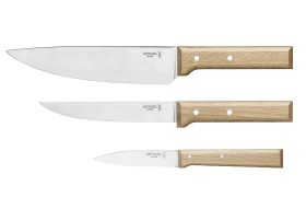 OPINEL Messerset 'Parallele' 3-teilig 1 x Chefmesser, 1 x Tranchiermesser, 1 x Allzweckmesser