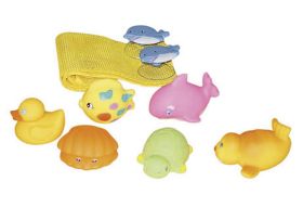 BIECO Badewannennetz mit Schwimmtieren 6-teilig - VPE: 12