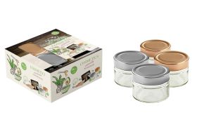 DOSEN-ZENTRALE Hochrandglas Naturkosmetik 4er