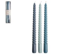 GUSTA Leuchterkerze 'Swirl' 3er Set