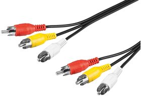 Composite Audio-Video-Verbindungskabel, 3x Cinch, 3m- VPE: 1