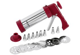 WESTMARK Gebäckpresse / Garnierspritze Garnierspritze, 8 Formscheiben, 8 Dekorations-Tüllen, 1 Adapter