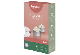 BOLSIUS  Teelichte 8Std silber 30St - 6 VPE