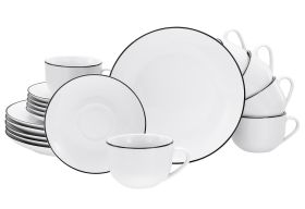 CREATABLE  Kaffeeservice Black line 18tlg
