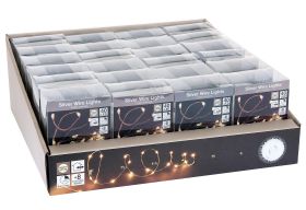 Silberdraht 40 LED warmweiß  - 24 VPE