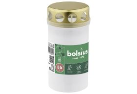 BOLSIUS  Dauerbrenner mit Deckel weiß - 20 VPE