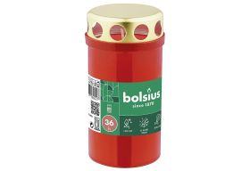 BOLSIUS  Dauerbrenner mit Deckel rot - 20 VPE