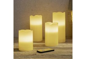 HI  LED Kerzen i.FB Ø7,5cm 4er Set