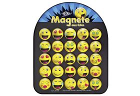 WEDO  Magnet Emoji Glas sort. gelb  - 25 VPE