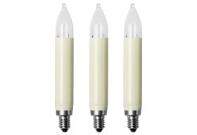 HELLUM  Schaftkerze 16V/3W elfenb.3er
