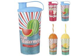 Trinkbecher m.Strohhalm Frucht - 20 VPE