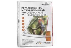 DURABLE  Prospekthülle A4 Rand rot 10St - 10 VPE