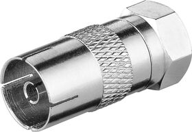 F-Adapter: F-Stecker > Koax-Buchse, Kupfer- VPE: 10