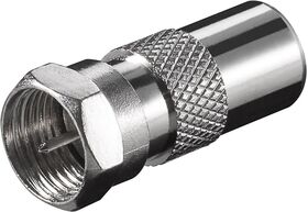 F-Adapter: F-Stecker > Koax-Stecker, Zink- VPE: 10