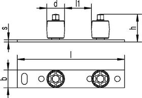 Doppelführung 659 STA ZN Stahlrolle HELM