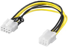PC Grafikkarten Stromkabel/Stromadapter, PCI-E/PCI Express, 6 Pin zu 8 Pin, 0.21m- VPE: 1