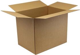 Automatikkarton 1-wellig Maße 430x310x280-360mm Qualität 1.3B braun Fefco 0711 - VPE: 20