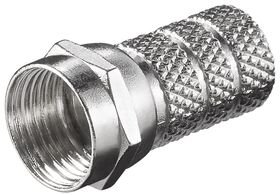 Aufdreh-F-Stecker 5,2 mm, Zink- VPE: 100