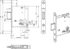 Einsteckriegelschloss 1308 PZ20/55mm SP VA ktg.BKS