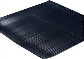 Gummifeinriefenmatte B.1m L.10m D.3mm schwarz NR/SBR m.Gewebeeinlage Rl. - VPE: 10