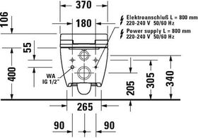 Duravit Wand-WC VIU RIMLESS tief 370x570mm für SensoWash weiß WG