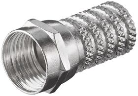 Aufdreh-F-Stecker 6,0 mm, Zink- VPE: 100