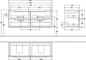 V&B Waschtischunterschrank SUBWAY 2.0 f Schrank-Doppelwt 1287x520x449mm wh Wo