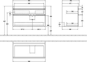 V&B Waschtischunterschrank VENTICELLO 953x590x502mm Griff chr White Matt