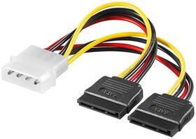 PC Stromkabel Y-Form, 5.25-Stecker auf 2x SATA, 0.13m- VPE: 1