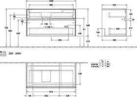 V&B Waschtischunterschrank COLLARO 100x54,8x50cm WT li m LED-B. Truffle gr