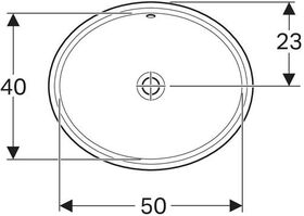 Geberit Unterbauwaschtisch VariForm ov 560x460mm o HL mit Überlauf weiß